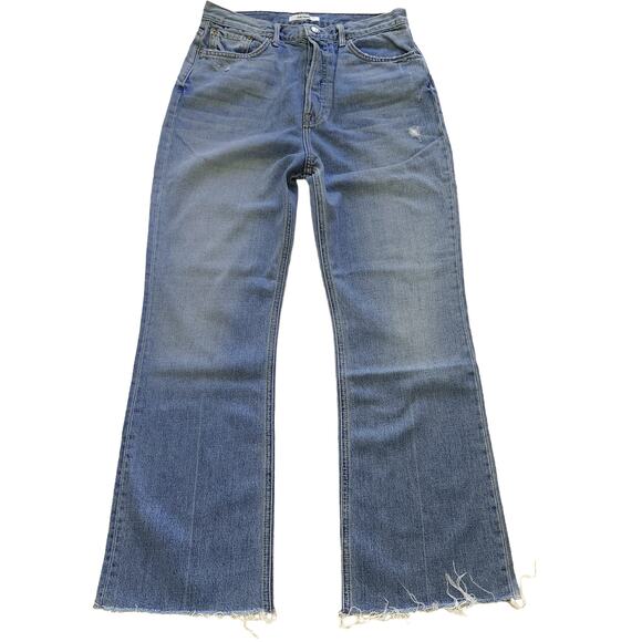 GRLFRND Hannah distressed high waist cropped blue jeans in Fly High Size 29 NEW - Picture 1 of 8